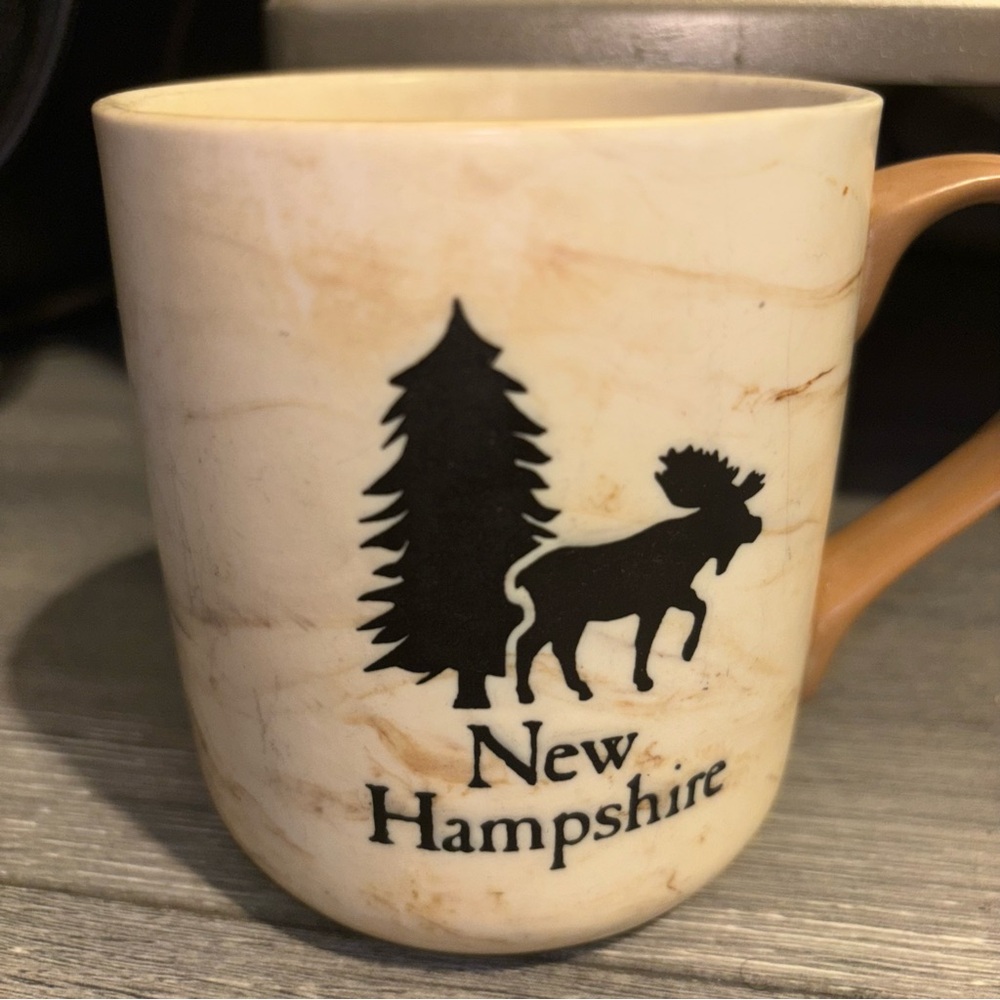 COMING! New Hampshire Cream and Brown Marble Look Mug